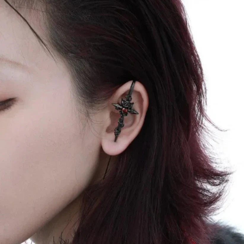 Bloodthorn Cross Earrings