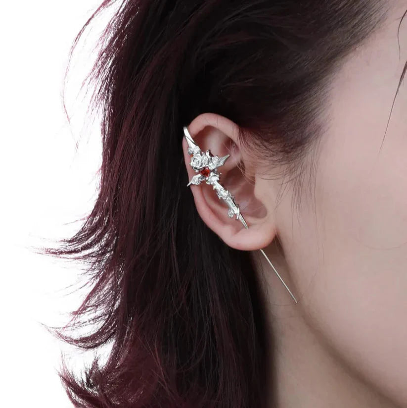 Bloodthorn Cross Earrings